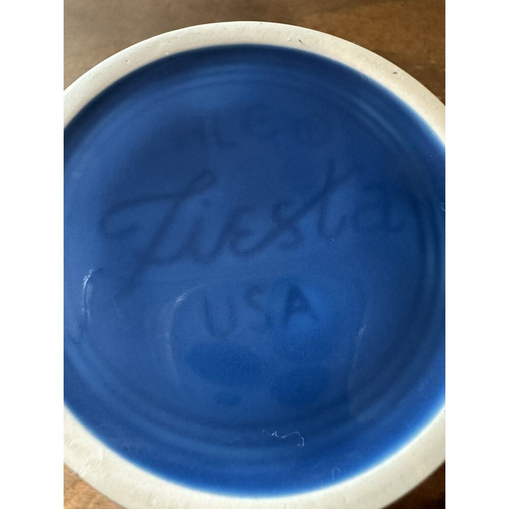 Fiesta Lapis Blue Ring Handle Coffee Mug Cup Fiestaware Homer Laughlin - Picture 7 of 9